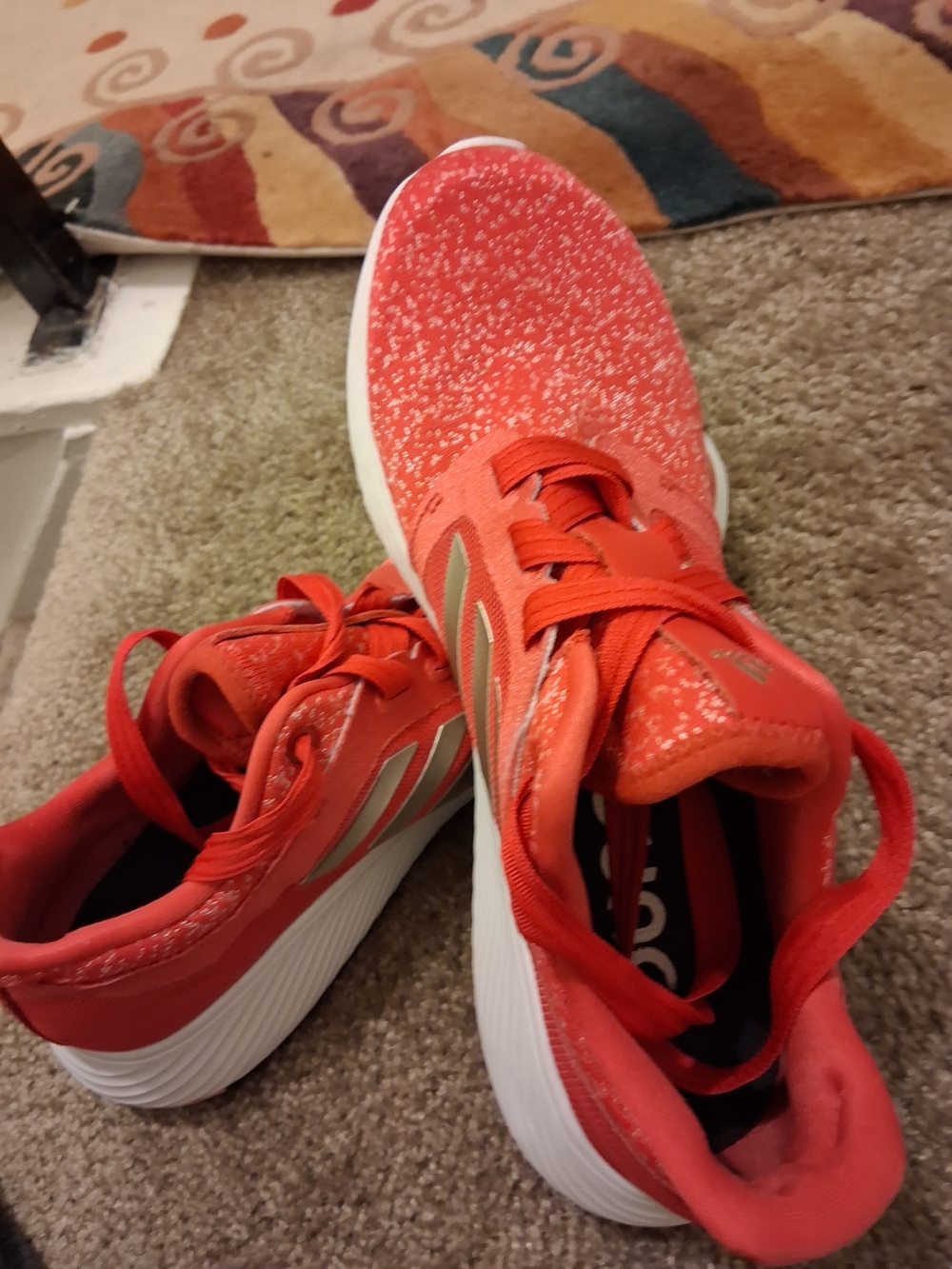 adidas Originals Coral Red Athletic Sneakers with Sole